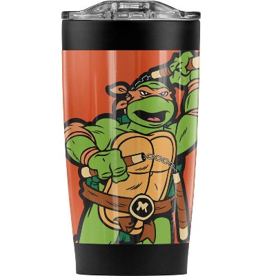 TMNT Mikey And Logo Steel Tumbler 20oz Coffee Travel Mug