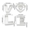Unique Bargains Cookie Cutters 4 Pcs Valentine's Day Cookie Mould Set Dishwasher Safe Stainless Steel Silver 1Set - 3 of 4