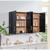 KTMBDW Bathroom Cabinet Wall Mounted with Doors, Wood Hanging Cabinet with Doors and Shelves Over The Toilet, Bathroom Wall Cabinet - 4 of 4