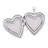Black Bow Jewelry 20mm Satin and Polished Diamond Heart Locket in 14k White Gold - 4 of 4