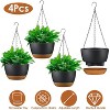 Angel Sar 4-Pack Hanging Planters, 9.64 Inch Self-Watering Pots with Drainage Holes, Removable Water Tray and Adjustable Chains for Indoor Outdoor - 2 of 4