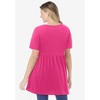 Woman Within Plus Size Short-Sleeve Empire Waist Tunic - 3 of 4