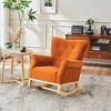 Modern Rocking Chair, Upholstered Accent Chair For Bedroom, Small Contemporary Rocking Chair Wood, Rocking Chair Recliner-Cuddlewood - 2 of 4