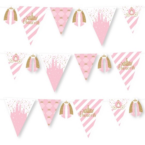 Aonor Sparkly Paper Pennant Banner Triangle Flags Bunting 8.2 Feet and  Tissue Paper Tassels Garland 15 pcs for Baby Shower, Birthday Party