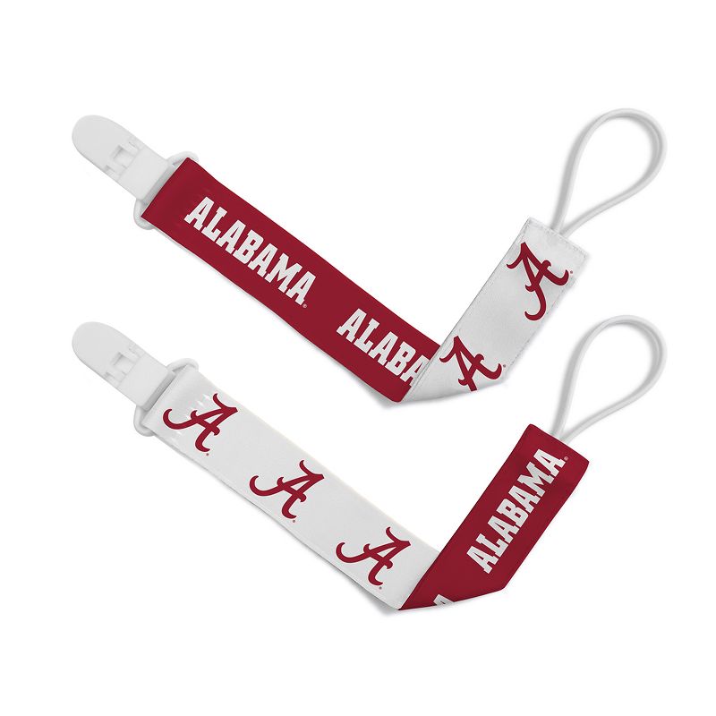 BabyFanatic Officially Licensed Unisex Pacifier Clip 2-Pack - NCAA Alabama Crimson Tide - Officially Licensed Baby Apparel, 1 of 6