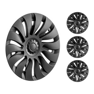 VEVOR Wheel Rim Cover Hubcaps, 19 in, 2020-2024 Model Y Fully Fit Hubcap with Snap, Guard Tape & Valve Nozzle Hole, ABS & PC Hubcap, Black - 1 of 4