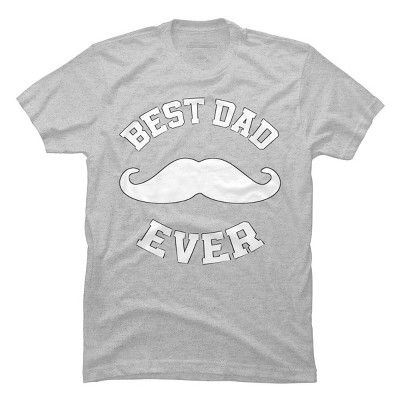 Men's Design By Humans Best Dad Ever Mustache By sukhendu12 T-Shirt