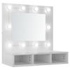 vidaXL Mirror Cabinet High gloss white Engineered wood, acrylic - 2 of 4