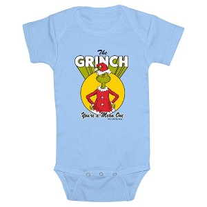 Infant's Dr. Seuss Christmas You’re a Mean One  Bodysuit - Light Blue - 6 Months - 1 of 3