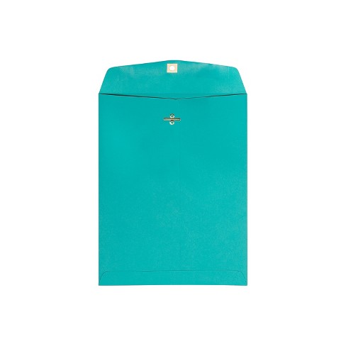 Blank 9 3/4 x 11 3/4 Plastic Envelopes with Button & String Tie Closure -  Letter Open End - (Pack of 12)-Blue