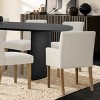 7-Piece Oval Dining Table Set, 79” Wood Pedestal Table with 4 Upholstered Armless Chairs & 2 Armchairs, Modern Dining Room Furniture-Maison Boucle - 2 of 4