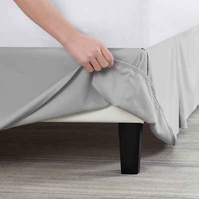Light Gray Polyester Queen Split Corner Bedskirt