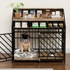 KTMBDW Dog Crate Furniture, Wooden Dog Crate End Table, 43.3 Inch Dog Kennel with Drawers, Heavy Duty Dog Cage, Pet Crate Dog Cage for Indoor, Brown - 2 of 4