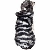 Pet Life (R) Luxe Chauffurry Zebra Patterned Designer Mink Fur Dog Coat - 3 of 4