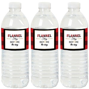 Big Dot of Happiness Flannel Fling Before the Ring - Buffalo Plaid Bachelorette Party Water Bottle Sticker Labels - Set of 20 - 1 of 4