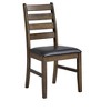 Wooden Dining Chairs Set of 2, Side Chairs, Brown Synthetic Leather Seat, Walnut Finish, Contemporary Style - 4 of 4