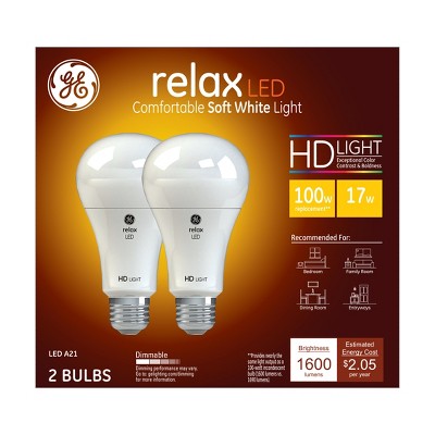 General Electric 2pk 100W Relax LED Light Bulb