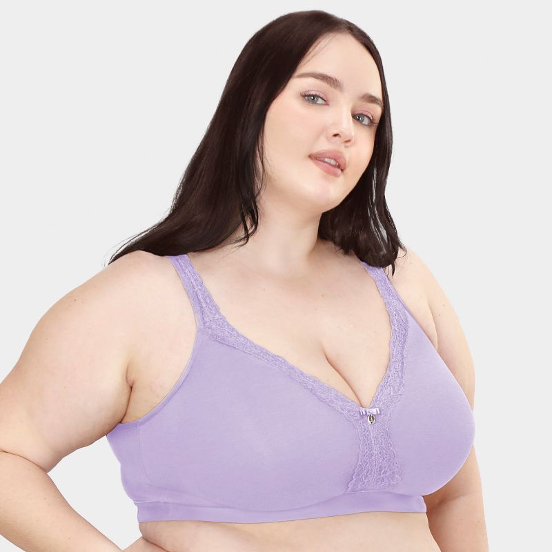 Curvy Couture  Women's Cotton Luxe Unlined Wireless Bra, 4 of 5
