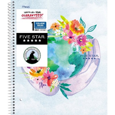 Five Star and National Wildlife Federation College Ruled 1 Subject Spiral Notebook Plus Study App Earth