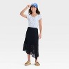 Girls' Short Sleeve Lace Trim T-Shirt - art class™ - 3 of 3