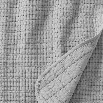 Ultimate Gray Cotton Waffle Weave Throw Blanket