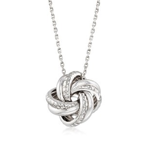 Ross-Simons Italian Sterling Silver Love Knot Pendant Necklace - 1 of 4