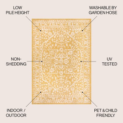 Malta Bohemian Medallion Gray 5x8 Indoor/Outdoor Area Rug