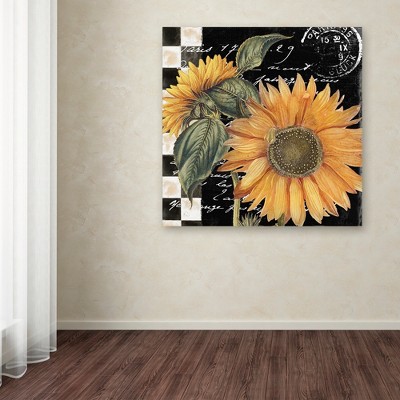 24" x 24" Sunflower and Script Canvas Art