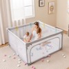 Infans Large Baby Playpen 50" x 50" with Zipper Gate 50 Ocean Balls and 4 Pull-up Rings - 3 of 4