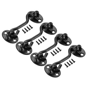 Unique Bargains 201 Stainless Steel Cabin Eye Latch Gate Door Swivel Hook with Mounting Screws 4 Pcs - 1 of 4