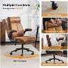 VINGLI Microfiber Brown Rolling Ergonomic Office Desk Chair with Padded Flip-up Arms, 360°Swivel High Back Executive Computer Chair with Wheels - 4 of 4