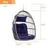 Outdoor Swing Egg Chair,Garden Rattan Hanging Egg Chair With Water Resistant Cushion,Egg Chair For Patio,Garden-Cuddlewood - 4 of 4