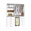 Keloyid 55.12 in. W White Tower System Modular 4 -Shelf Wood Closet System with 8 Drawers - 2 of 4