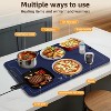 Blue Electric Food Warmer Mat – Adjustable 3-Level Silicone Heating Tray with Timer & Safety Lock for Family Meals - 3 of 4