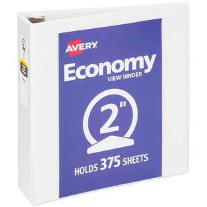 Avery Economy View Binder, 2" Round Rings, 1 White Binder (05731) - 1 of 4