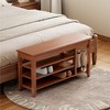 GDFStudio Alistair Mid-Century Modern Rubberwood Shoe Storage Bench - 2 of 4