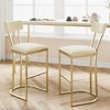 Counter Height Bar Stools, Kitchen Breakfast Bar Stools with with Armless Design, Modern Pub Chairs with Upholstered and Metal Legs , Set of 2 - 4 of 4