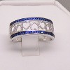 Lacy Hearts Band Ring Sterling Silver Blue Cz Womens Ginger Lyne Collection Size 6 - 2 of 4