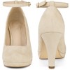 Perphy Women's Ankle Strap Round Toe Stiletto Heels Mary Jane Pumps - 3 of 4