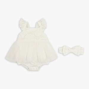 Girl Eyelet Bodysuit & Headband Set - Miniclasix 6M - 1 of 1
