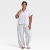 Women's Striped Cotton Blend Short Sleeve Pajama Shirt - Auden™ - 3 of 3