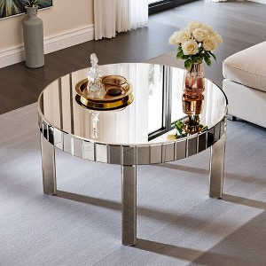 31.5" Starburst Fluted Round Mirror Coffee Table - 1 of 4