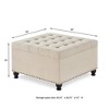 NicBex Square Storage Ottoman,Upholstered Button Tufted Coffee Table with Nail Trims for Living Room,Bedroom,Office - 3 of 4