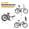 CAVINAS 24 Inch Folding Bike with Full Fenders, Single-Speed City Bicycle with Steel Frame, Portable Commuter Cruiser Bikes for Adults - 2 of 4