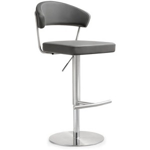 Cosmo Performance Vegan Leather Adjustable Stool Grey - 1 of 4