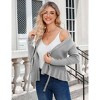 Women's Tie Front Cardigan with Ruffled Hem Lapel Neck Long Sleeve Knit Sweater - 3 of 4