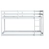 Sapphtopaz Twin Over Twin Wood Bunk Bed with Ladder & High Guardrail,Space-Saving Floor Bed for Kids Bed Frame with Slats for Bedroom - 3 of 4