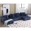 131'' Modular Sectional Couch, U-Shaped Sofa, Chaise Lounge, Striped Fabric, Upholstered 4 Seater Couch, Free Combination Sofa-Cuddlewood - 3 of 4
