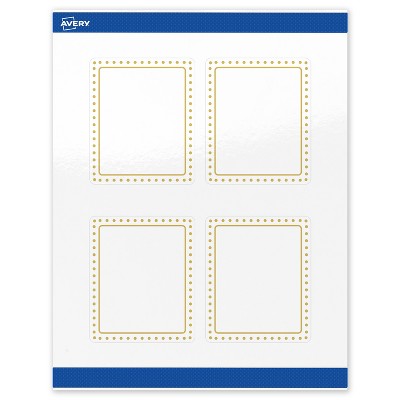 Avery 4" x 3-1/3" Labels, Gold Border with Gold Dots, 40 ct