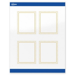 Avery 4" x 3-1/3" Labels, Gold Border with Gold Dots, 40 ct - 1 of 4